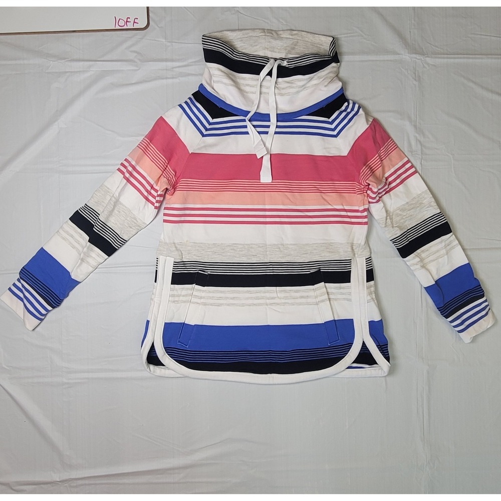 Womens Talbots pullover striped sweatshirt. Multicolor. Size Petite. Cowl‎ Neck